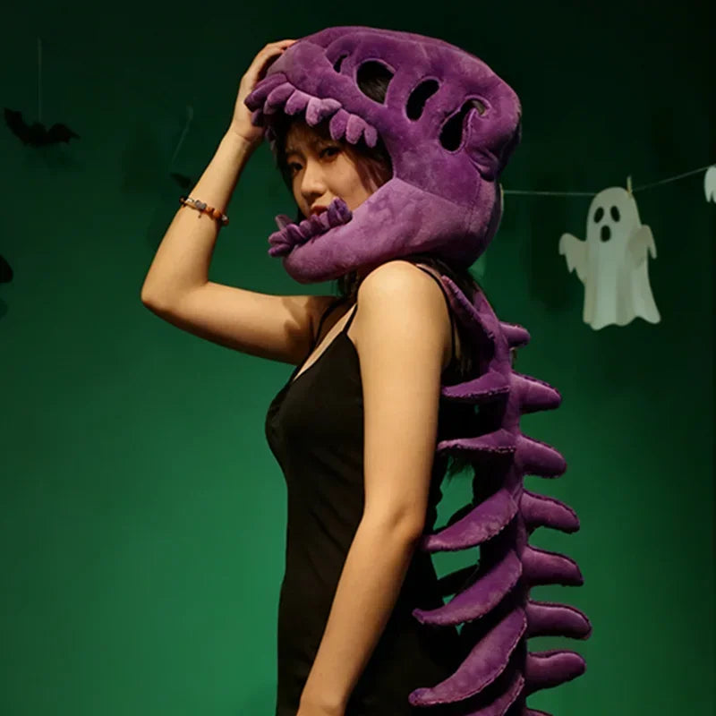 Realistic Dinosaur Skeleton Costume Set with Funny Headgear