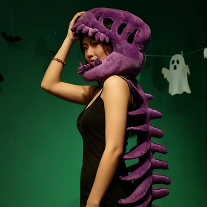 Realistic Dinosaur Skeleton Costume Set with Funny Headgear