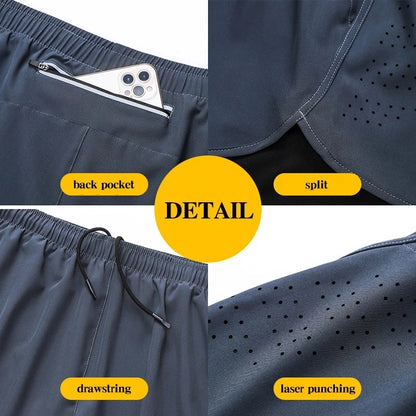 Men's Quick Dry Double Layer Running Shorts