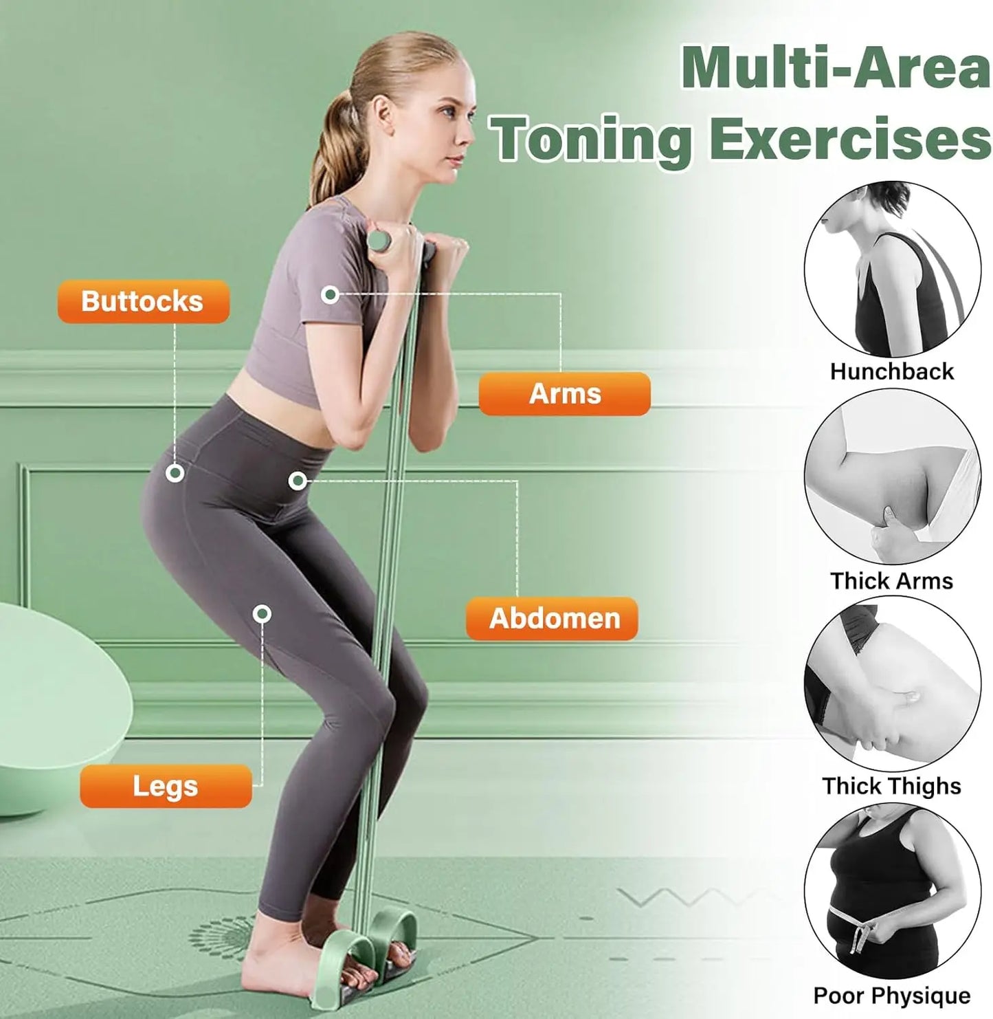 6 Tube Pedal Resistance Band Set with Handles