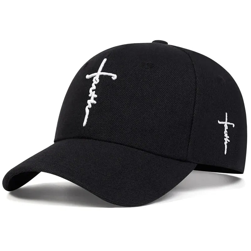 Unisex Faith Embroidered Cotton Snapback Baseball Cap