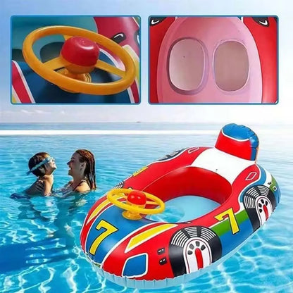 Cute Car Design Baby Swimming Float with Handles for Toddlers