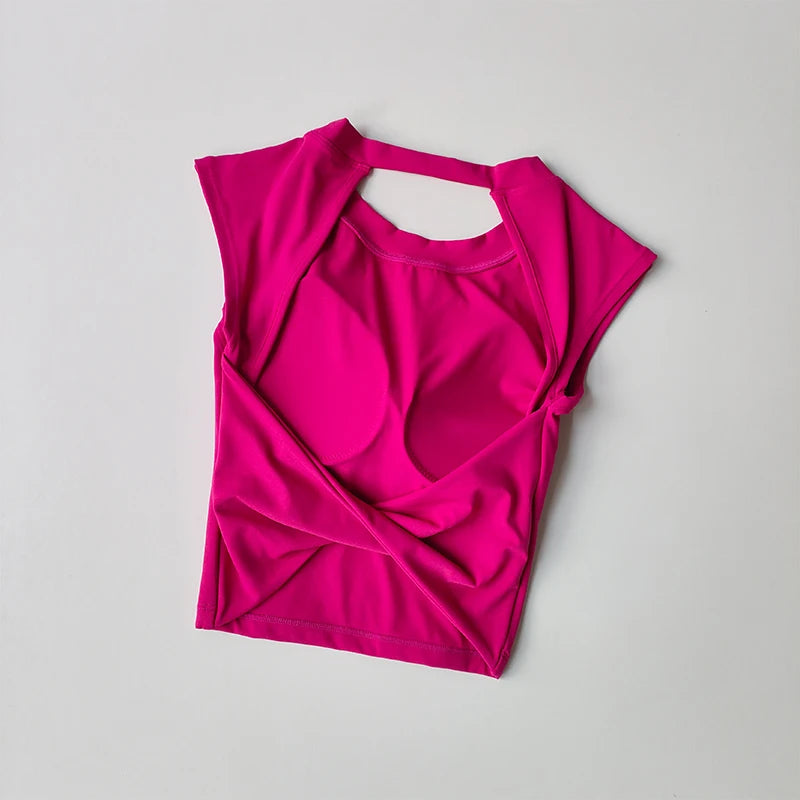 Women's Backless Padded Quick Dry Yoga Crop Top