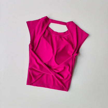 Women's Backless Padded Quick Dry Yoga Crop Top