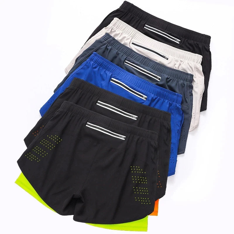 Men's Quick Dry Double Layer Running Shorts