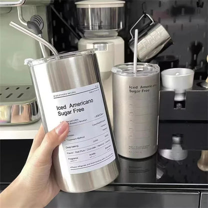 600ml 304 Stainless Steel Insulated Tumbler with Straw