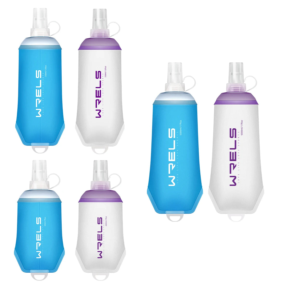 WRELS BPA Free Collapsible TPU Soft Flask Water Bottle