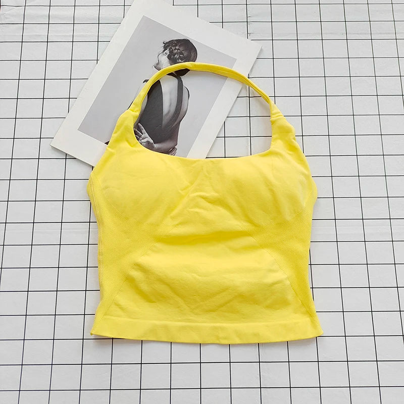 Women's Halter Backless Padded Sports Tank Top