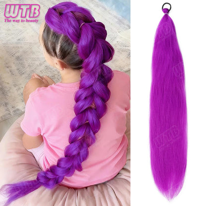 26 Inch Purple Braided Ponytail Hair Extension