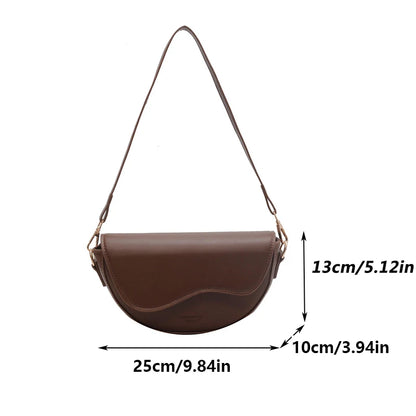 Women’s Vintage PU Leather Saddle Crossbody Shoulder Bag