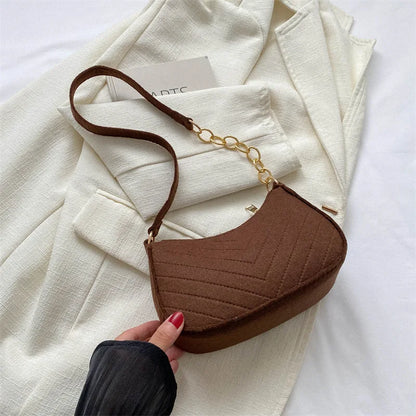 Mini Felt Crescent Shoulder Bag for Women Fashion Handbag