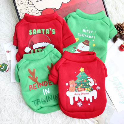 Warm Fleece Christmas Coat for Cats & Dogs Winter Outdoor Pet Clothing