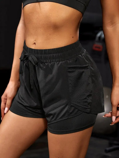 Women's 2 in 1 Yoga Running Shorts with Pockets