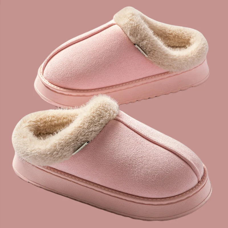Women’s Plush Fleece Lined Winter Slippers Non Slip Home Shoes