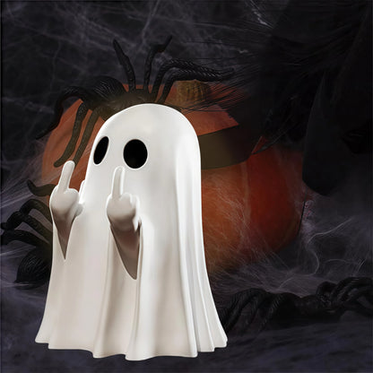 Cute Middle Finger Ghost Halloween Decor Figure