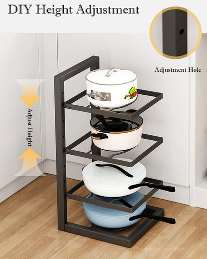 Adjustable Stainless Steel Pot and Pan Organizer Rack
