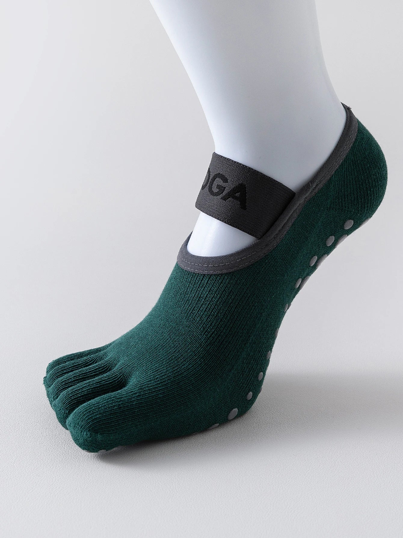 1 Pair Women's Anti Slip Five Toe Yoga Pilates Socks