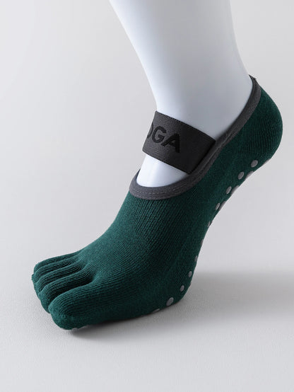1 Pair Women's Anti Slip Five Toe Yoga Pilates Socks