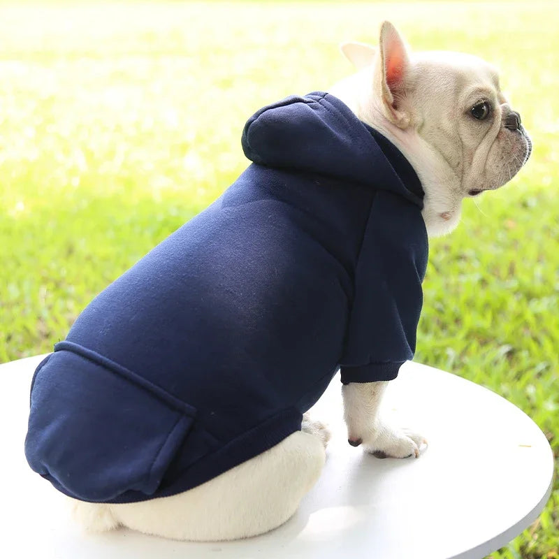 Thick Warm Hooded Sweater for Small Dogs Autumn Winter Pet Clothing