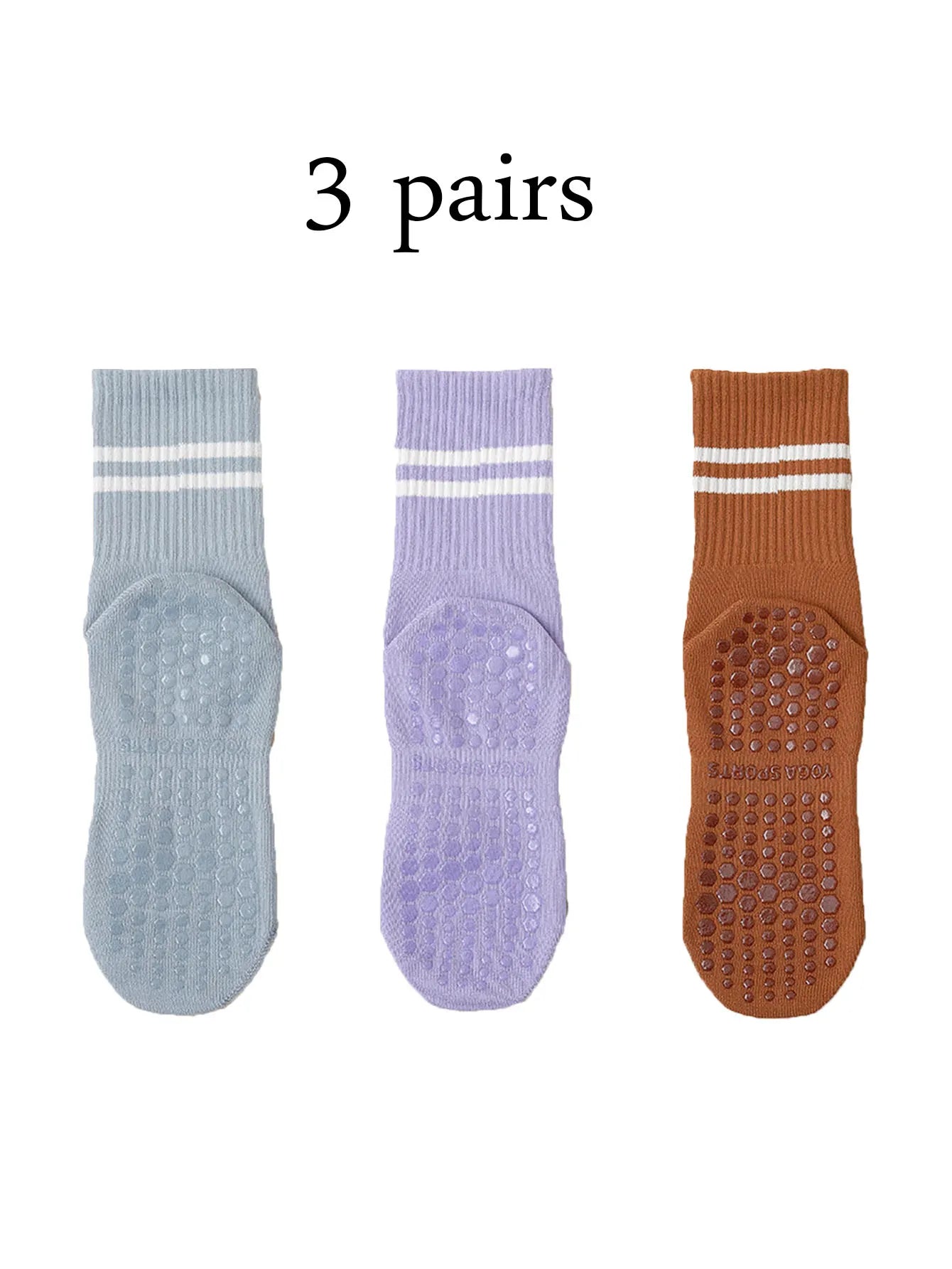 4 Pairs Women's Non Slip Yoga Pilates Socks