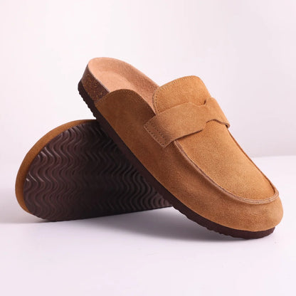 Litfun Women's Cork Suede Clog Mules with Arch Support