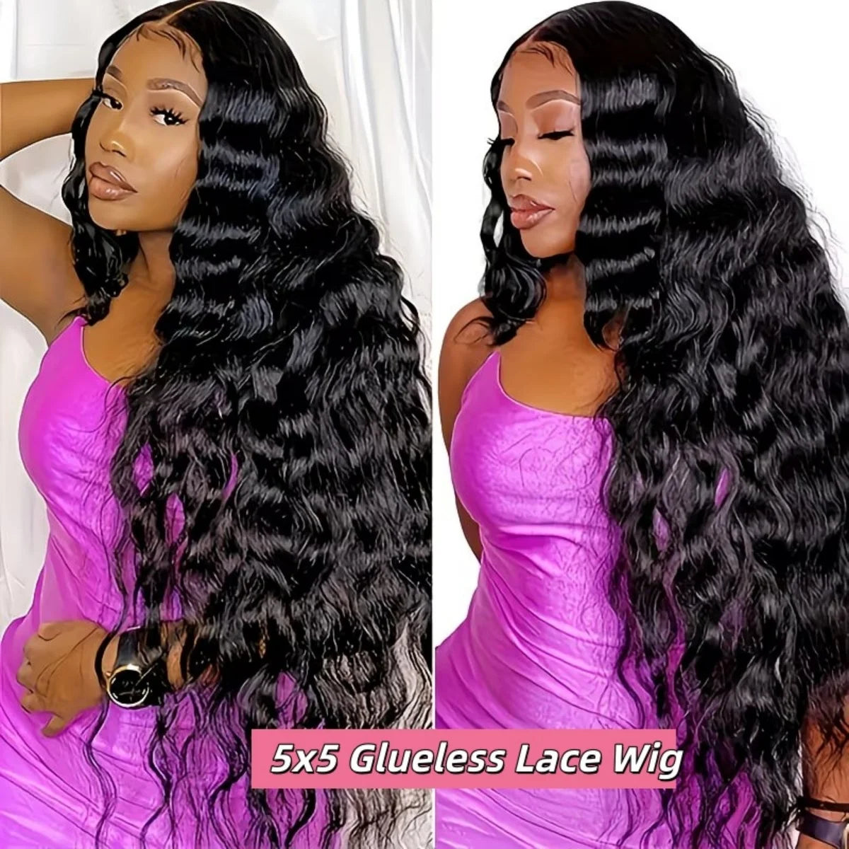 32 Inch Water Wave 13x4 HD Lace Front Human Hair Wig 200% Density
