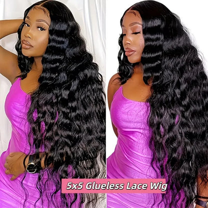 32 Inch Water Wave 13x4 HD Lace Front Human Hair Wig 200% Density