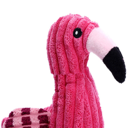Cute Animal Plush Squeaky Dog Toy Bite Resistant Corduroy Pet Toy