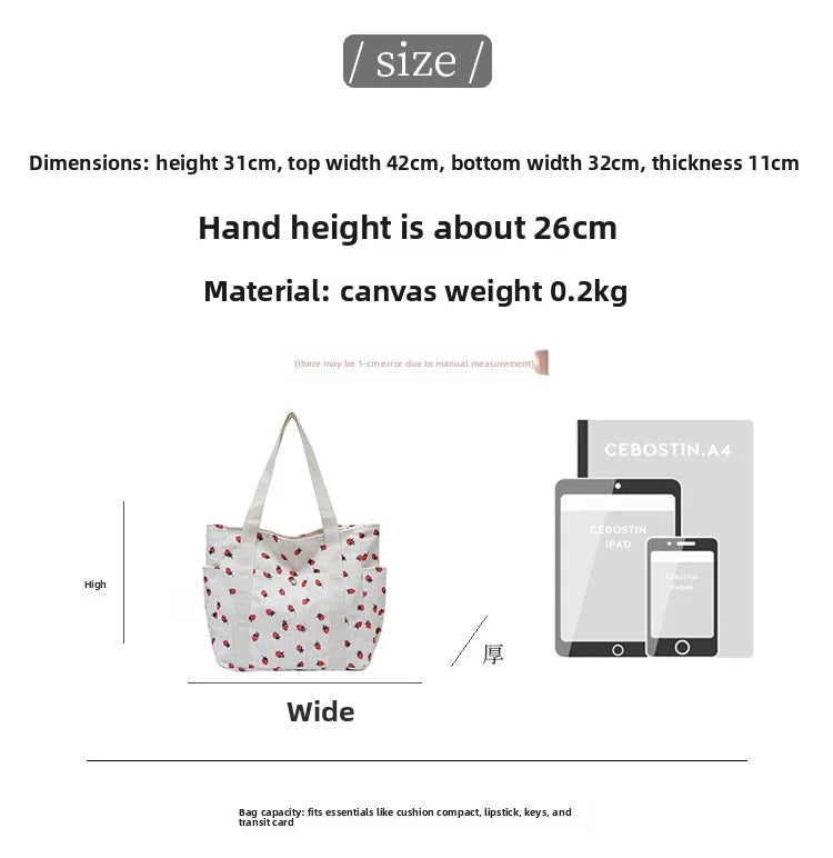 Women’s Printed Corduroy Shoulder Bag Casual Handbag