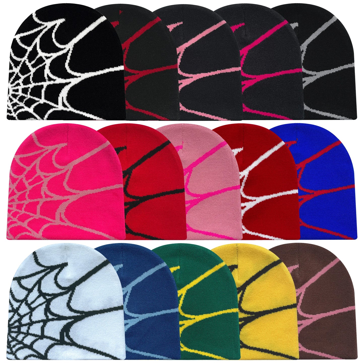 Unisex Y2K Spider Web Knit Beanie Hat