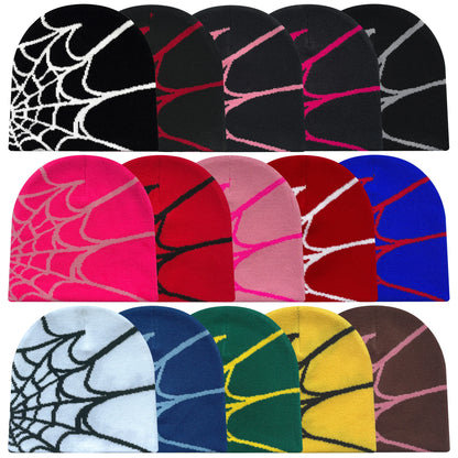 Unisex Y2K Spider Web Knit Beanie Hat