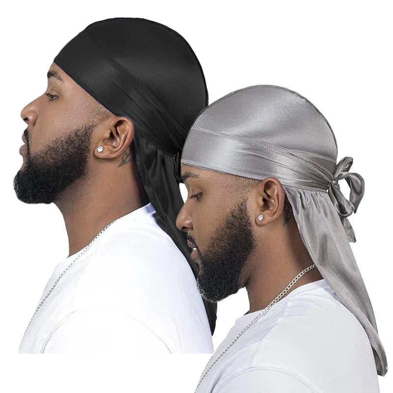 Unisex Silky Long Tail Durag Headwrap