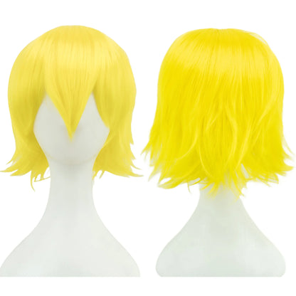 Unisex 12 Inch Short Bob Cosplay Wig with Bangs