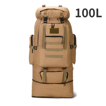 80L or 100L Large Capacity Tactical Hiking Backpack