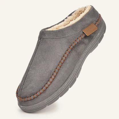 Men’s Suede Winter Slippers with Memory Foam & Non Slip TPR Sole