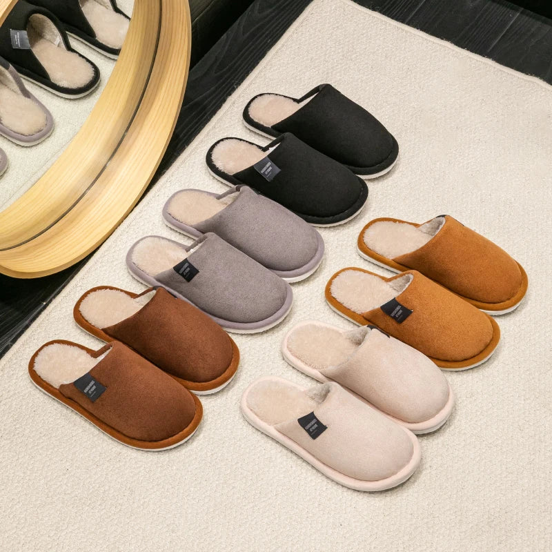 Unisex Warm Plush Non Slip Indoor House Slippers