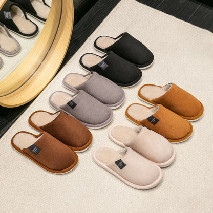 Unisex Warm Plush Non Slip Indoor House Slippers