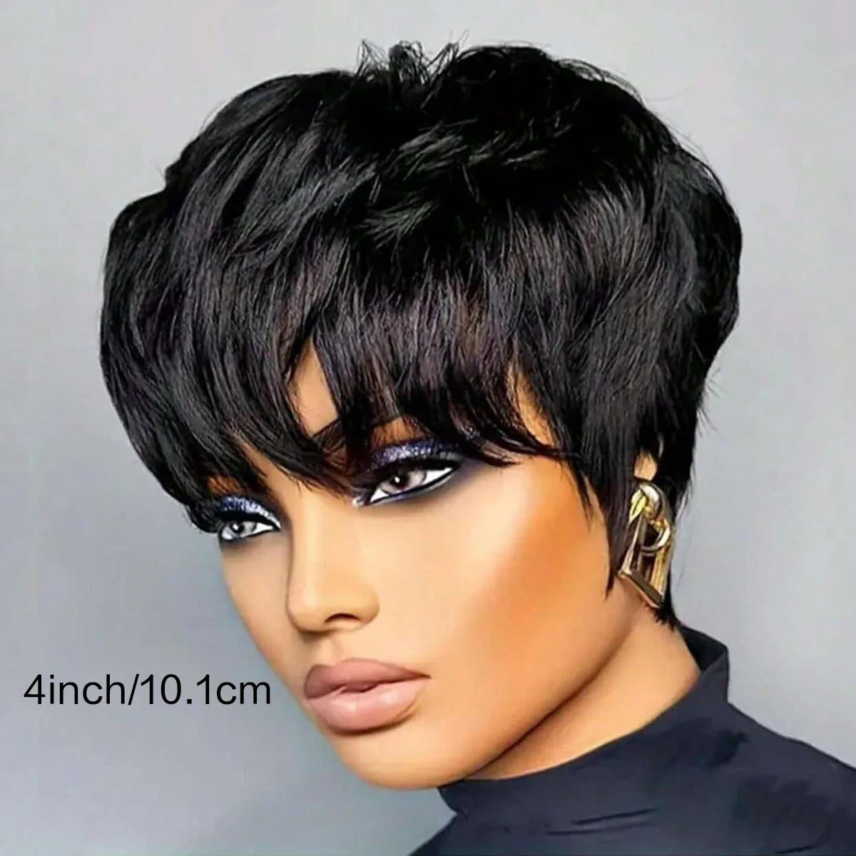 Short Bob Pixie Cut Wig with Bangs for Women