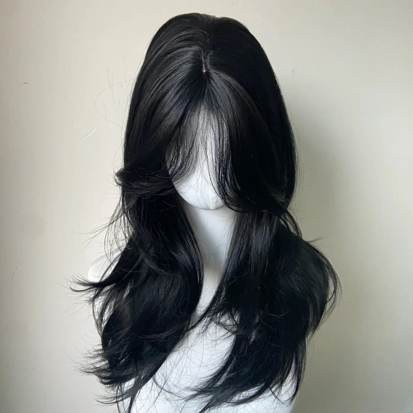 Black Body Wave Headband Wig with Bangs