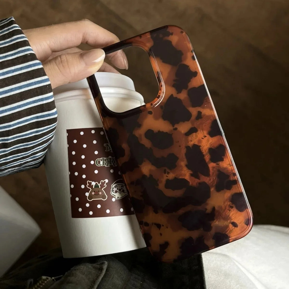 Retro Amber Texture Laser iPhone Case