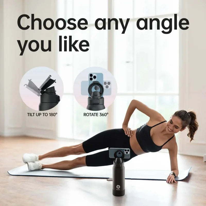 710ml or 950ml Insulated Sports Water Bottle with Magnetic Phone Holder