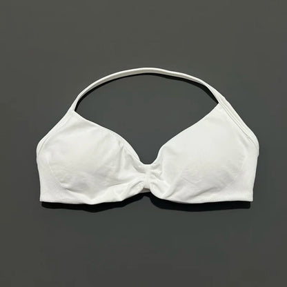 HISTELLO Women's High Support Strappy Halter Sports Bra