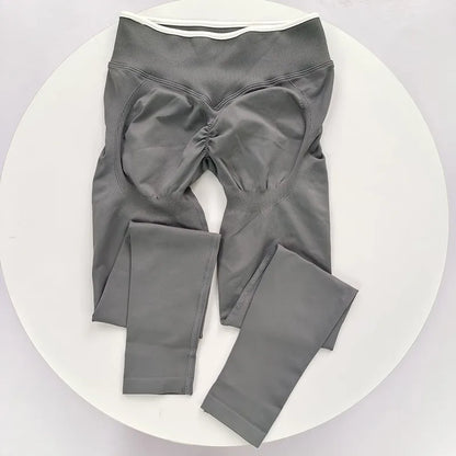 Women's High Waist Seamless Colorblock Butt Lift Leggings
