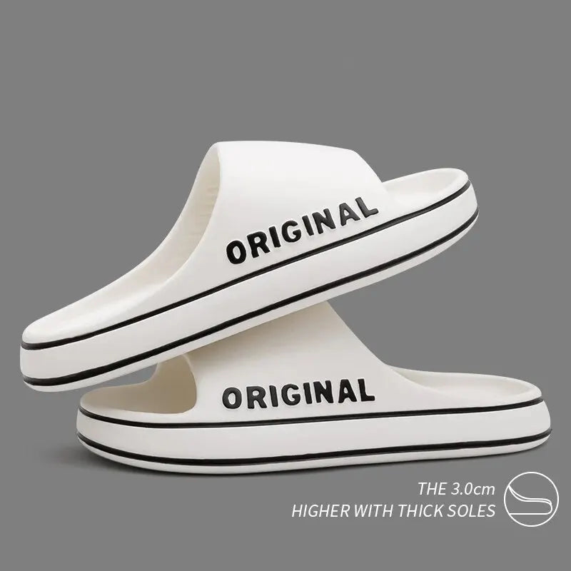 Unisex Letter EVA Slides Thick Sole Non Slip Summer Slippers