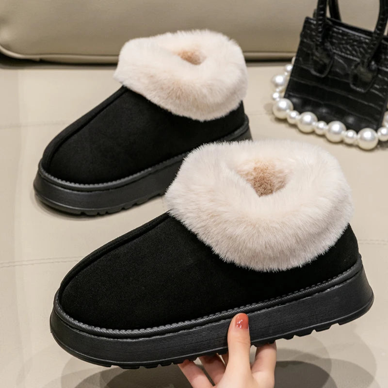Women’s Plush Faux Fur Winter Slippers Warm Indoor Shoes