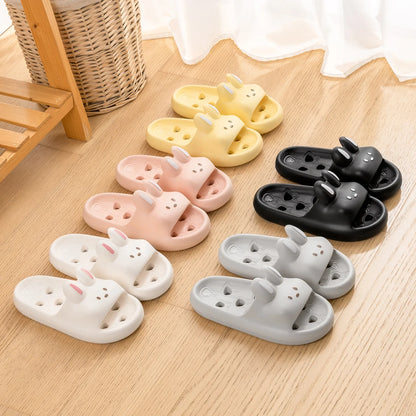 Cute Cartoon EVA Bathroom Slippers Thick Sole Non Slip Quick Dry Slides