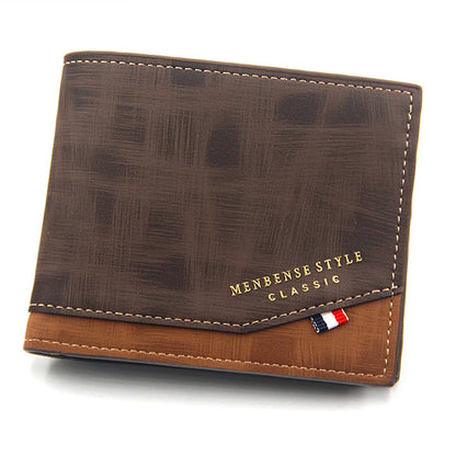 Men's Slim Frosted Leather Wallet with Coin Pocket