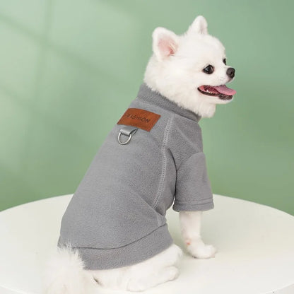 Warm Solid Color Dog Hoodie for Small Dogs & Cats Winter Pet Clothes
