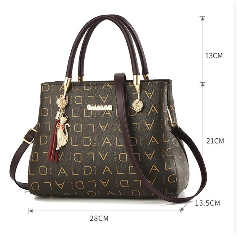 Women’s PU Leather Large Capacity Crossbody Tote Bag for Travel