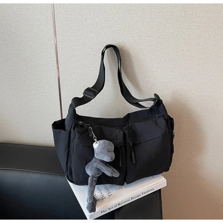 Spring Summer Canvas Shoulder Crossbody Bag for Women Lightweight Handbag